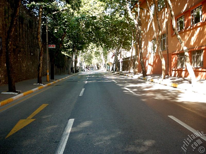 View towards Ortakoy district from the way of Besiktas-Ortakoy in Istanbul city of Turkey.
