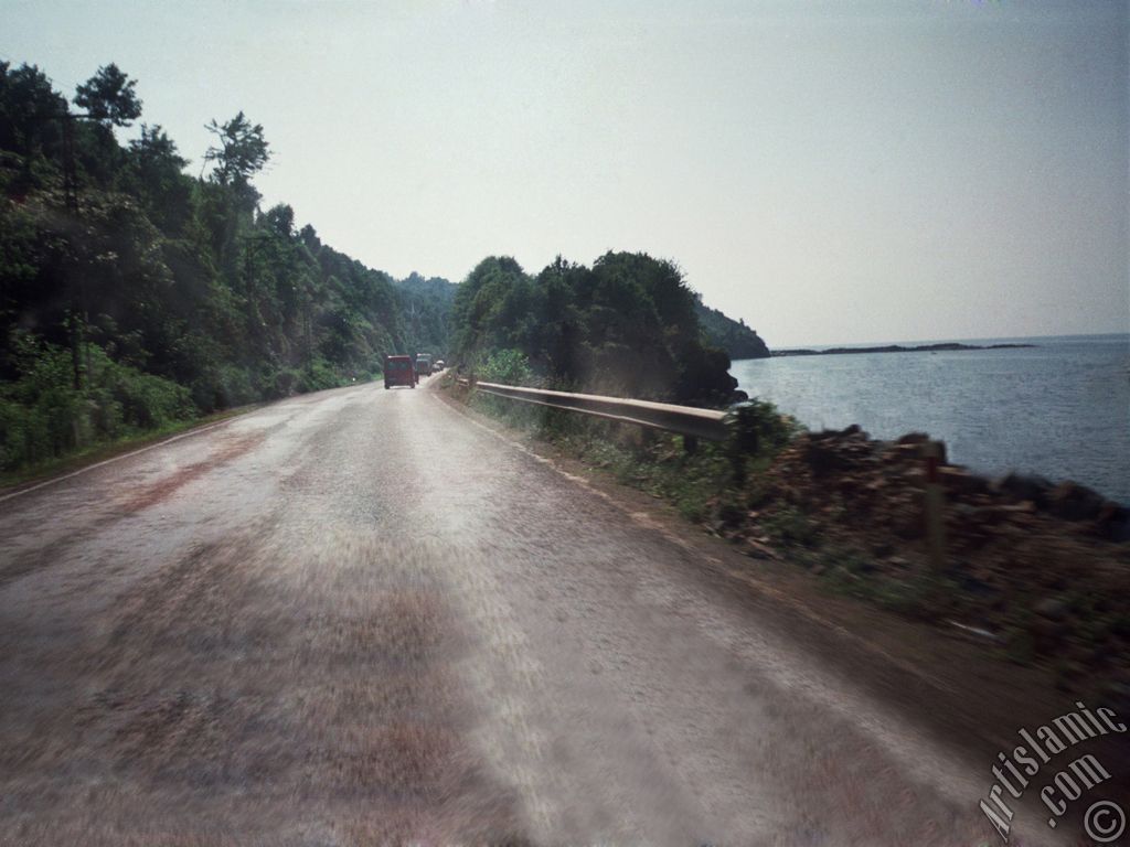 View of the high-way of Rize-Trabzon in Turkey.
